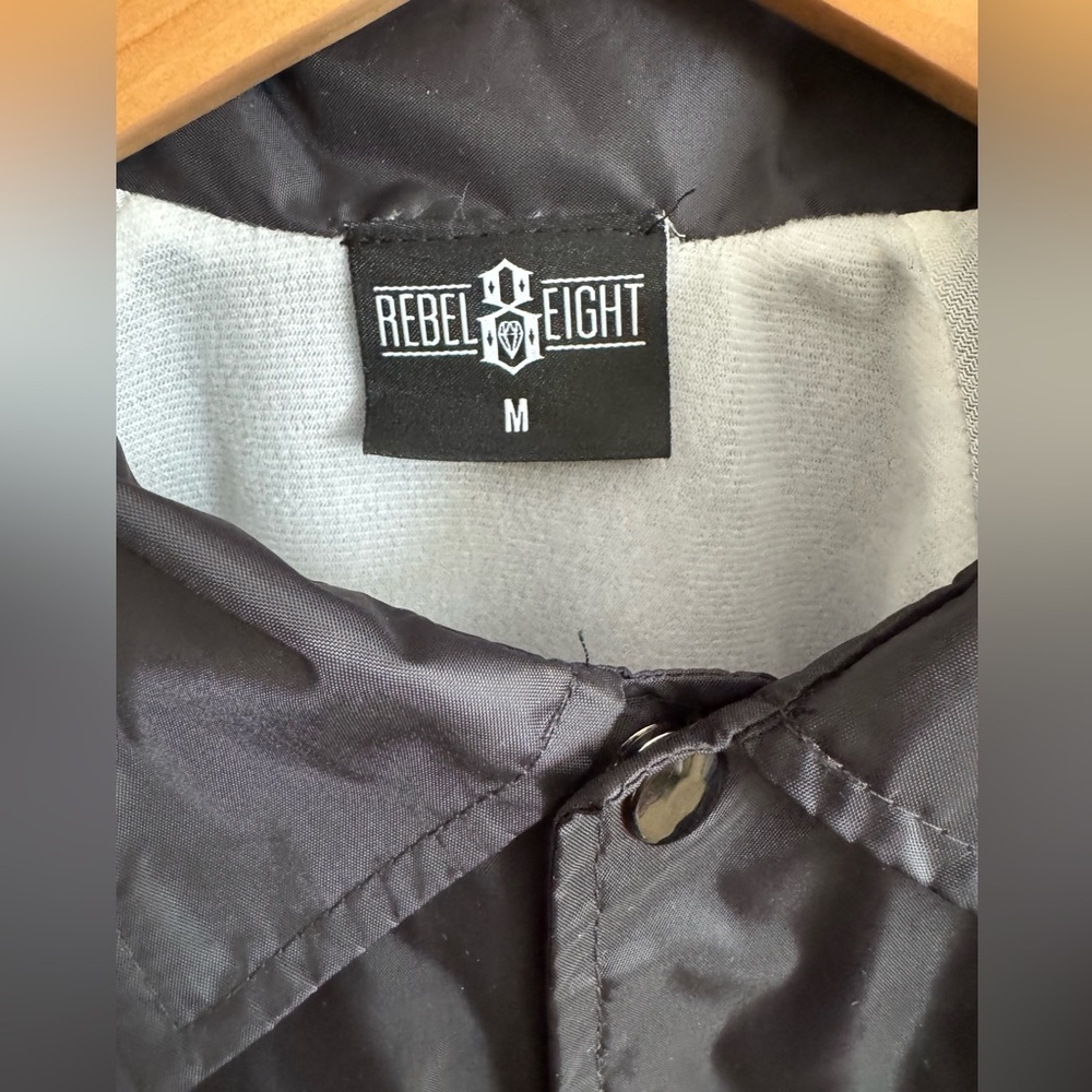Rebel 8 Black Windbreaker with Logo size M - Picture 2 of 9